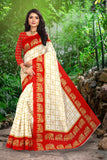 Latest Bhagalpuri Silk Checks Bandhani Printed Saree