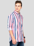 Paul Street Lycra Blend Stripes Full Sleeves Slim Fit Mens Casual Shirt