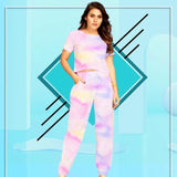 Women's Linen Cotton Tie Dye Tracksuit